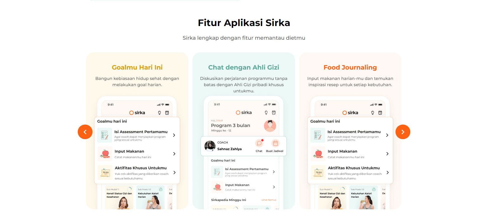 fitur sirka aplikasi kesehatan